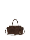carry large suede handbag