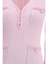 SELF-PORTRAIT S pearl trim knit mini dress