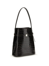 TOTEME OS belted croco-embossed bucket bag