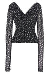 mambo polka dot print stretch tulle top