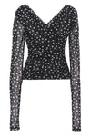 mambo polka dot print stretch tulle top