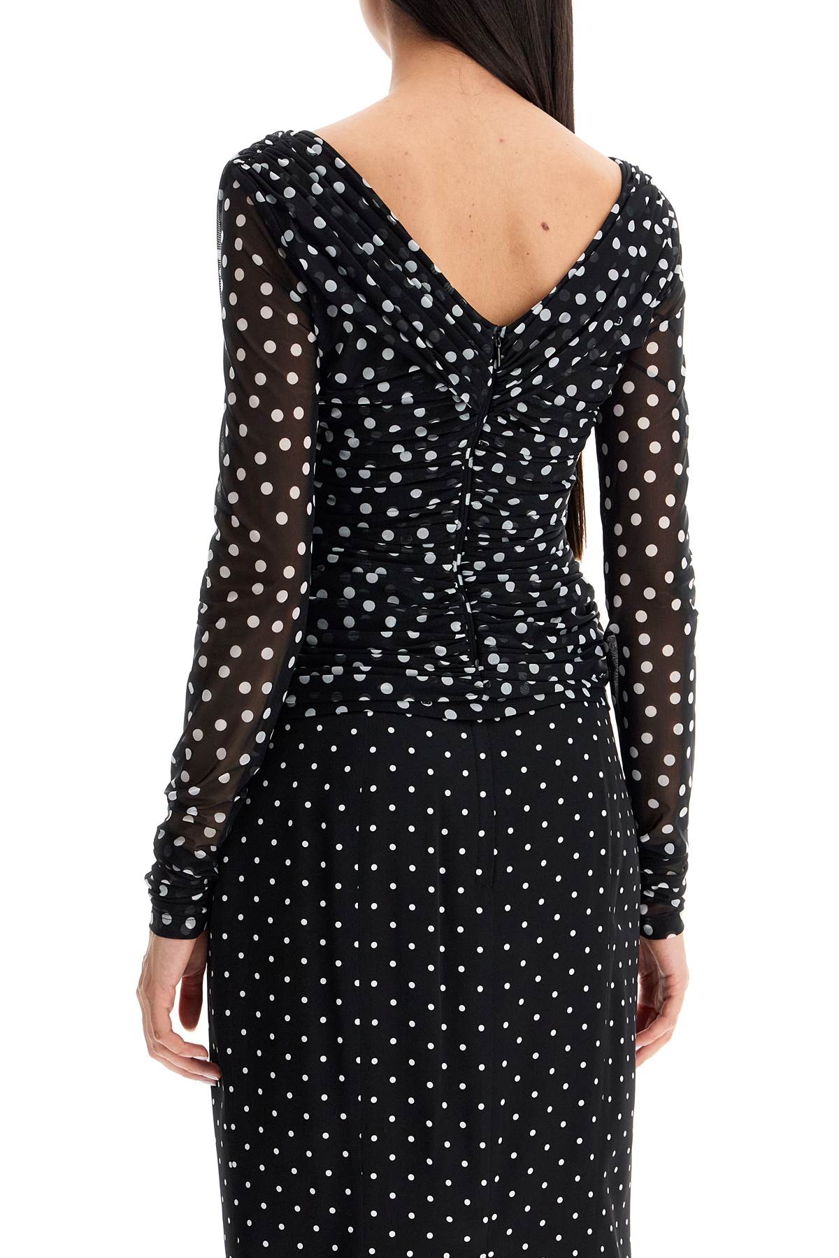 polka dot draped top with