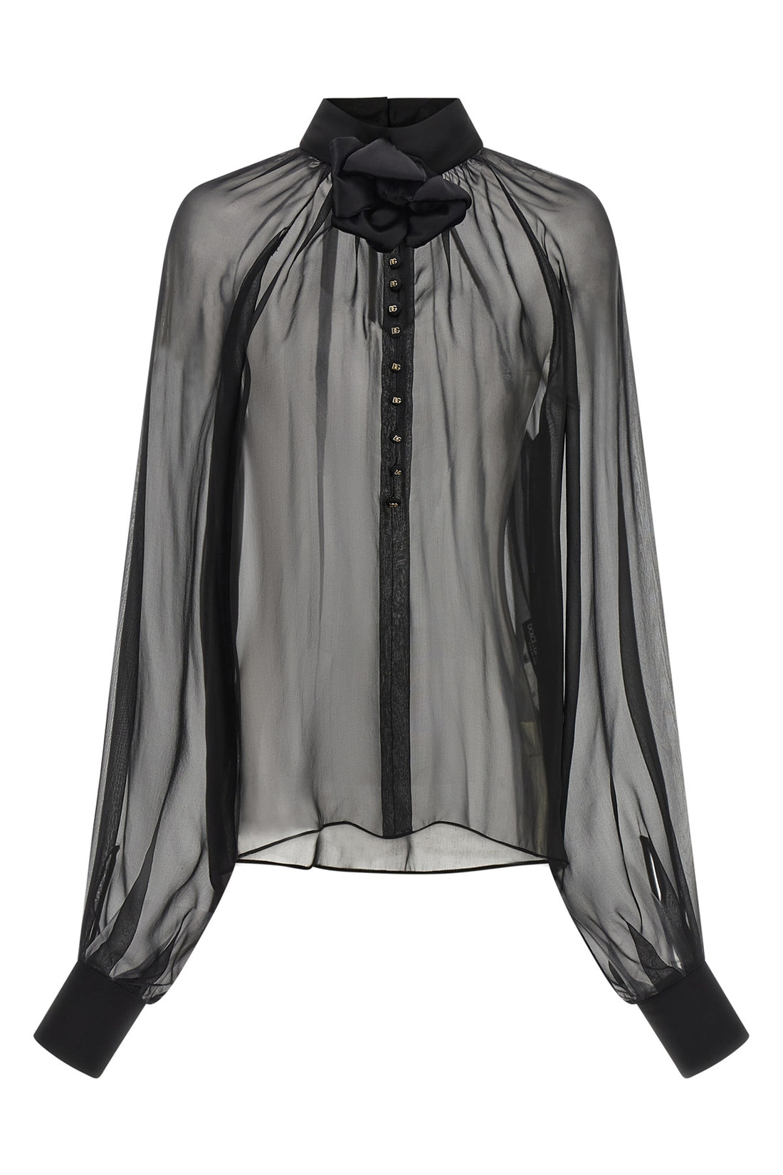 DOLCE &amp; GABBANA 38 the dolce &amp; gabbana blouse in silk chiffon stands out for its fluid and transpar