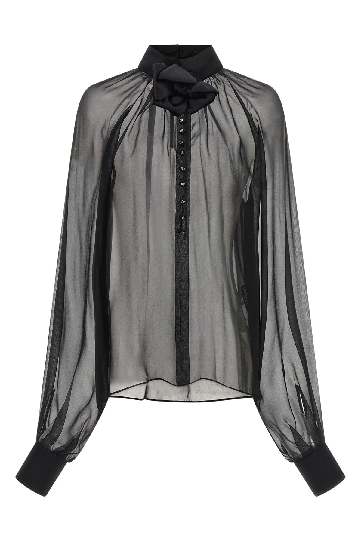 the dolce & gabbana blouse in silk chiffon stands out for its fluid and transpar