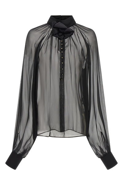 the dolce & gabbana blouse in silk chiffon stands out for its fluid and transpar
