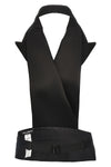 double-breasted vest in silk satin