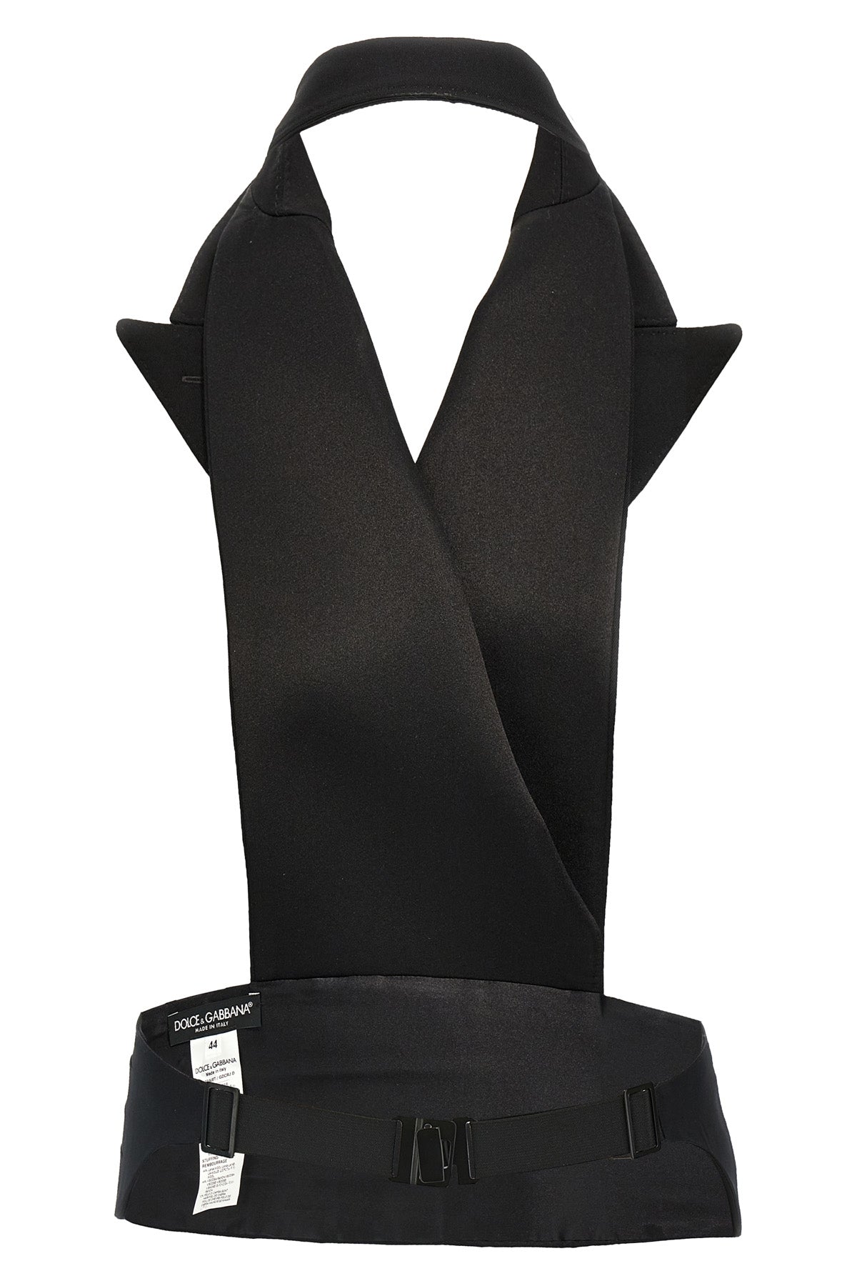 double-breasted vest in silk satin
