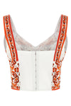maiolica print silk charmeuse top