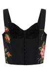 bustier top in bouquet rose print cotton