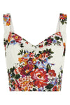 all over mazzo di fiori print cotton top