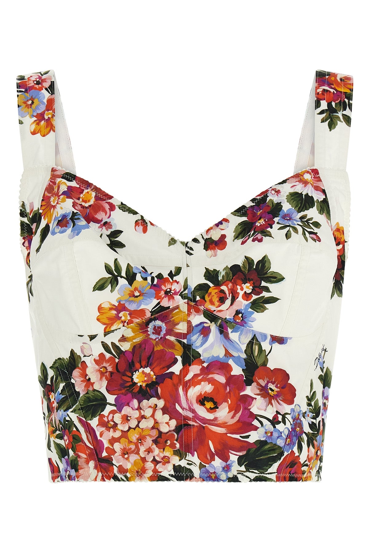 all over mazzo di fiori print cotton top