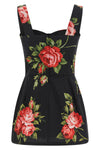 all-over bouquet rose print cotton top