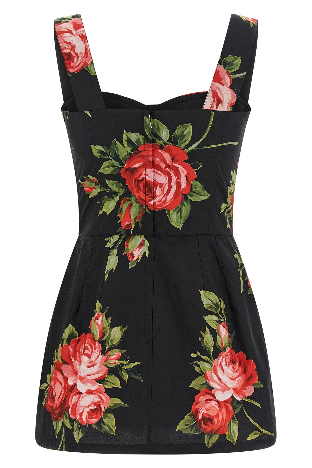 all-over bouquet rose print cotton top