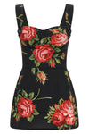 all-over bouquet rose print cotton top