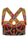 the dolce & gabbana bustier top in cotton poplin defines the silhouette through