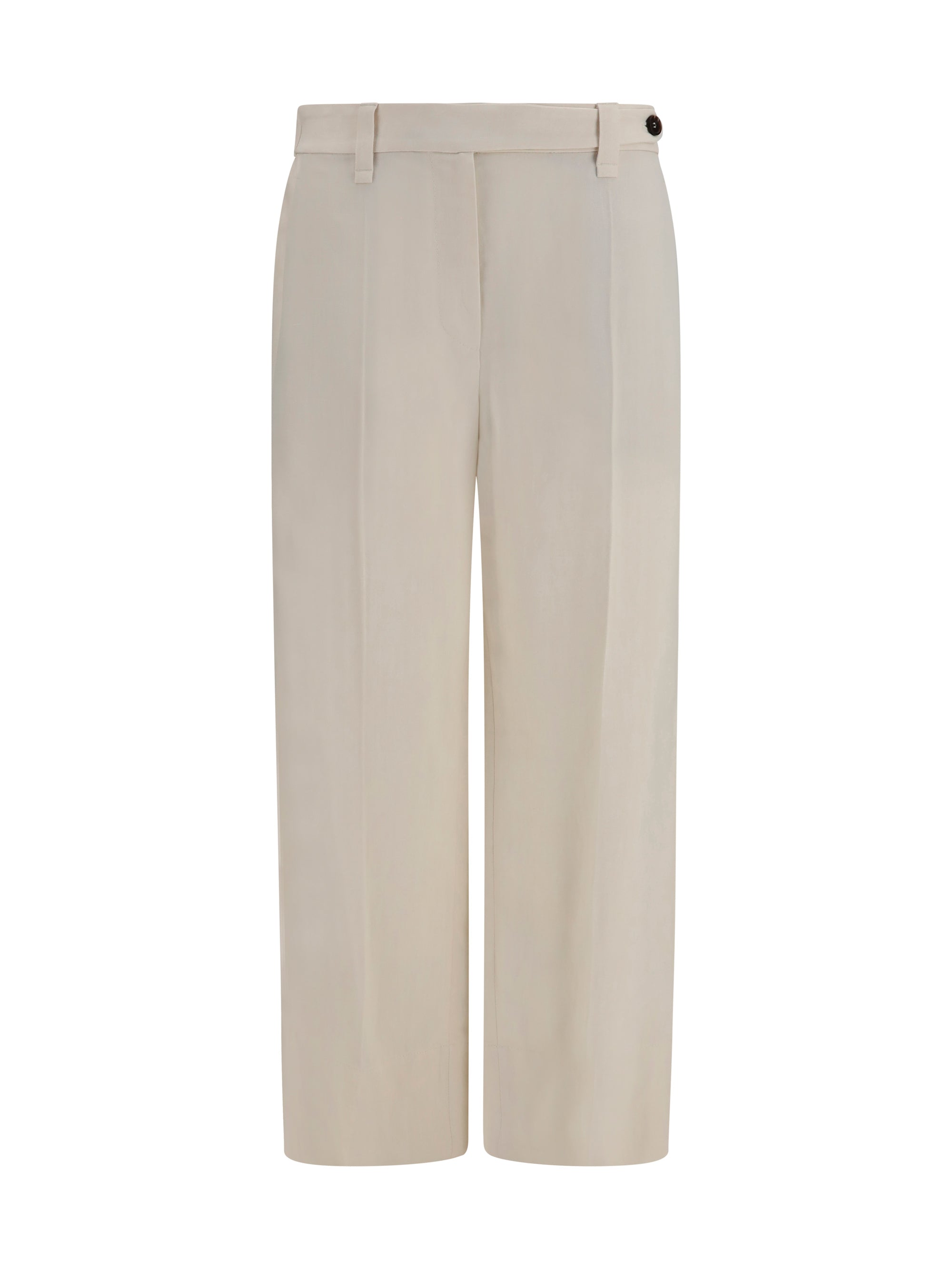 cigarette pants in fluid viscose and linen twill