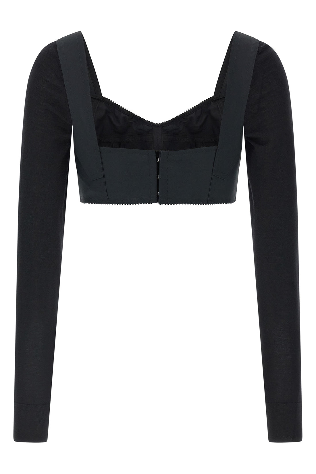 DOLCE &amp; GABBANA 40 the dolce&amp;gabbana black bustier top defines a new concept of tailoring through a