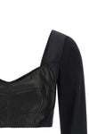 the dolce&gabbana black bustier top defines a new concept of tailoring through a