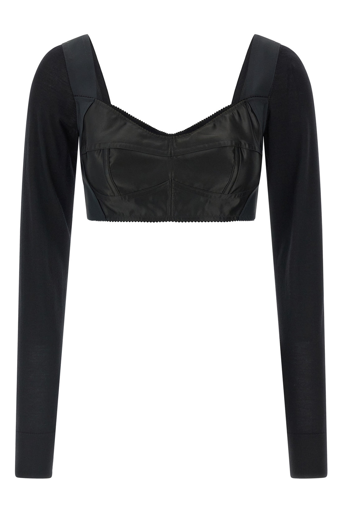 DOLCE &amp; GABBANA 40 the dolce&amp;gabbana black bustier top defines a new concept of tailoring through a