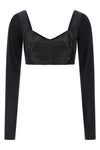 the dolce&gabbana black bustier top defines a new concept of tailoring through a