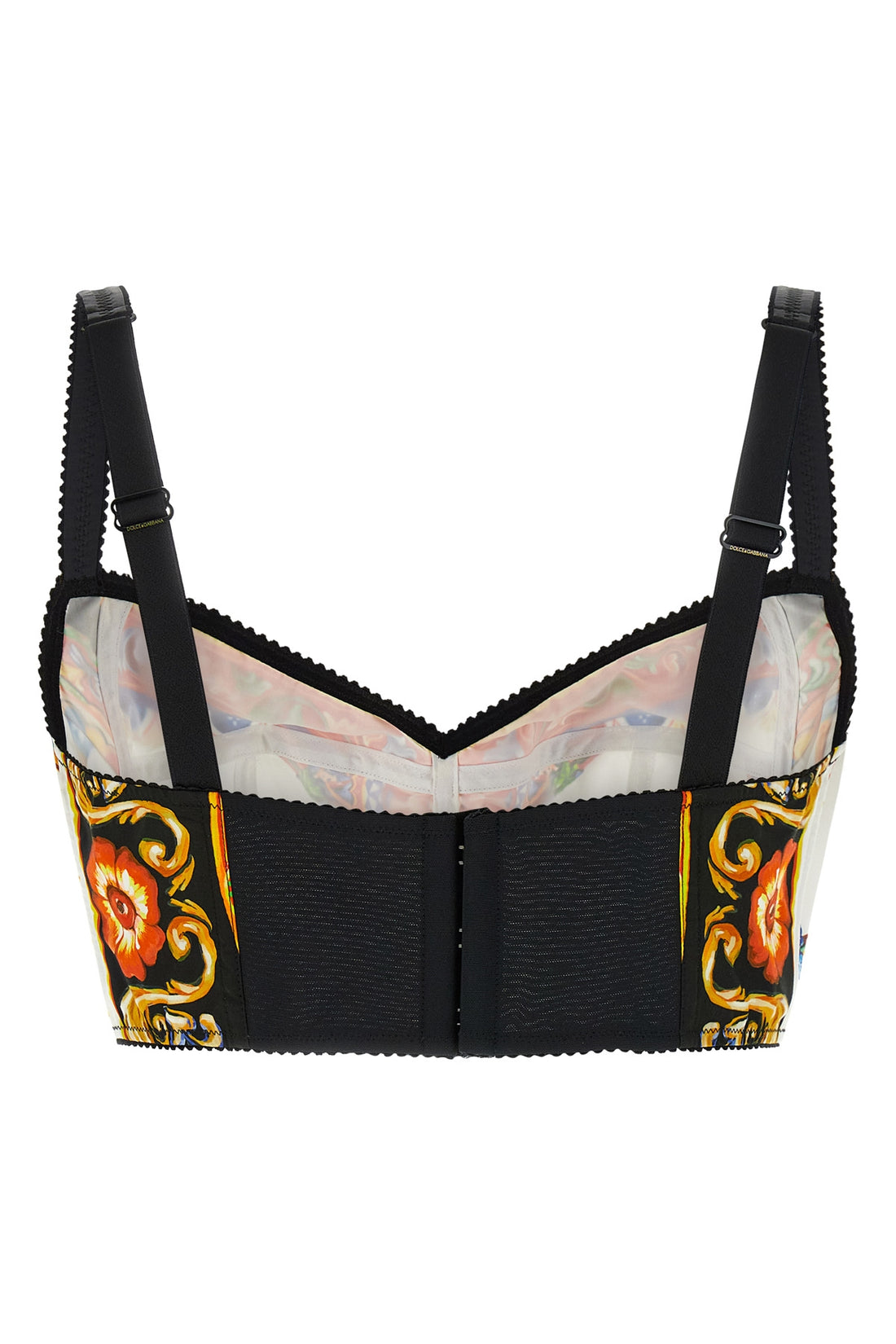DOLCE &amp; GABBANA 40 the dolce &amp; gabbana crop top stands out for its lingerie-inspired sartorial cons