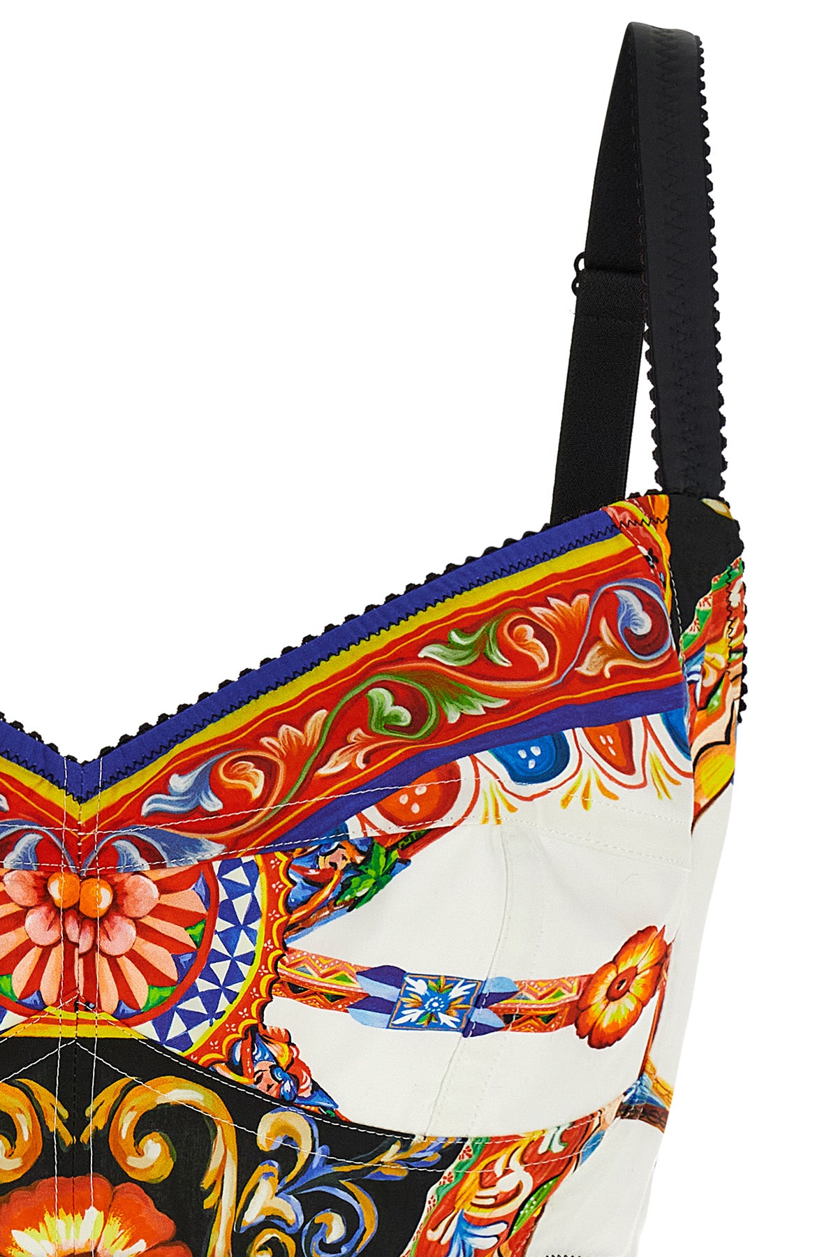 the dolce & gabbana crop top stands out for its lingerie-inspired sartorial cons