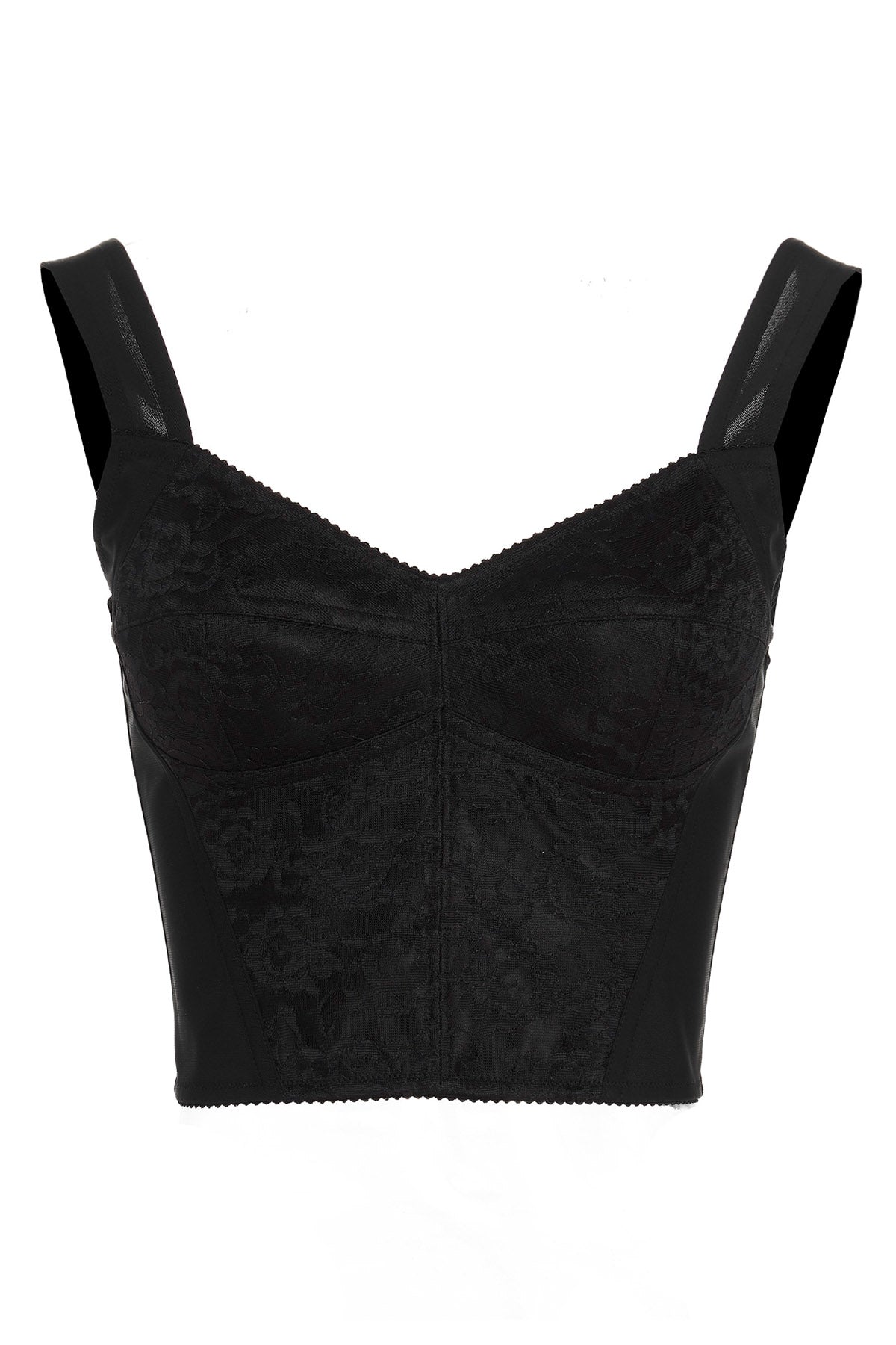 90s jacquard and lace bustier