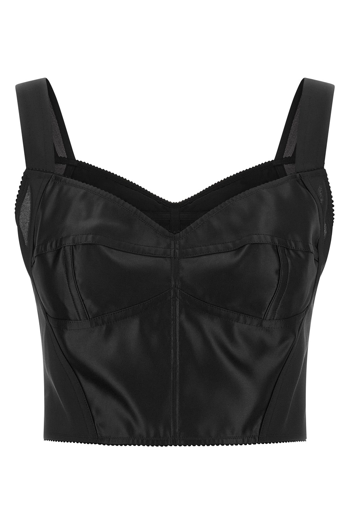 the dolce&gabbana top bustier defines the silhouette through a rigorous corset c