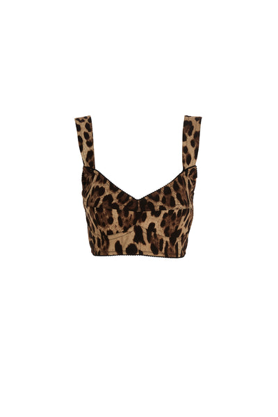leopard print bustier top