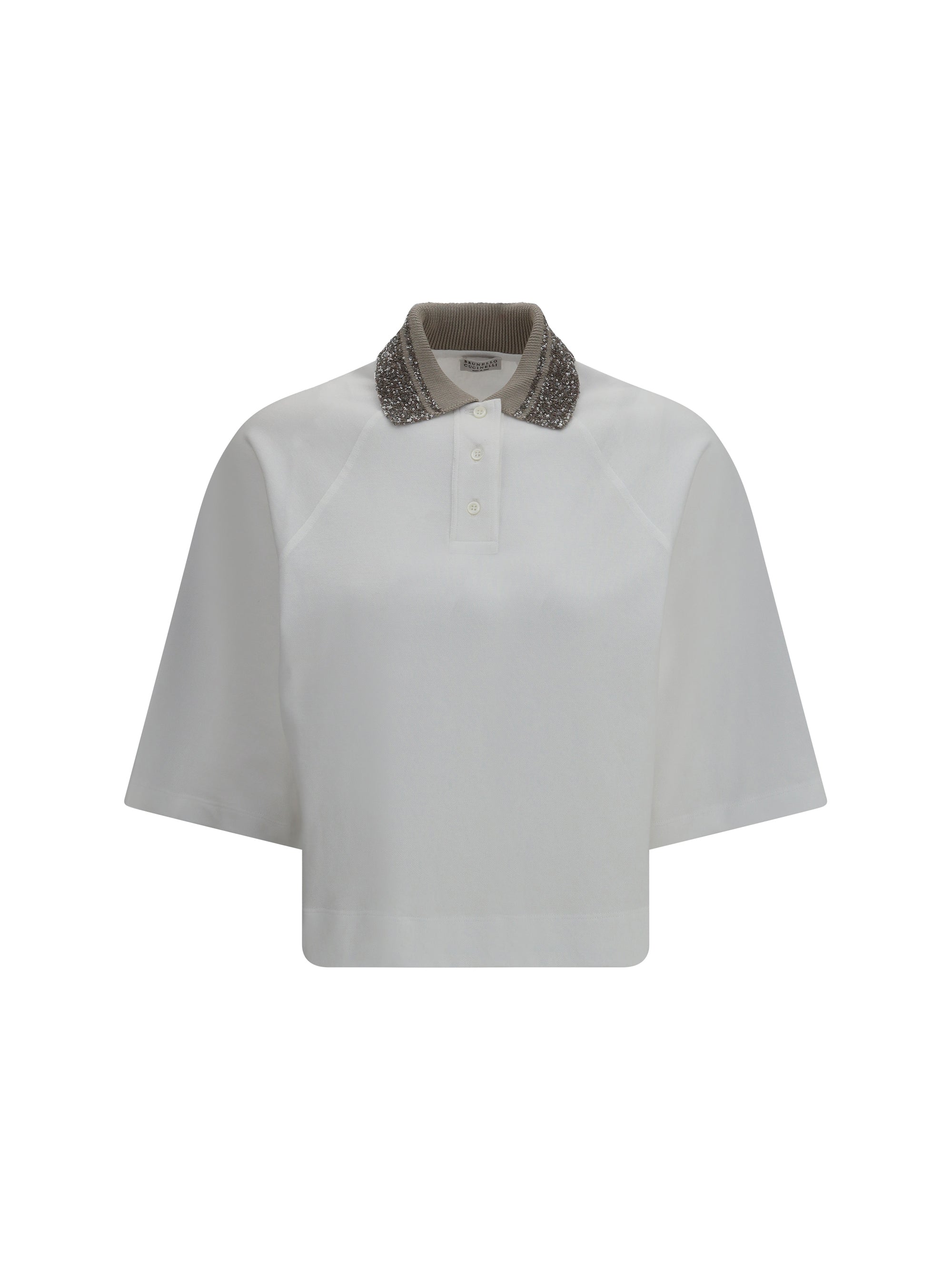 polo with embellished collar