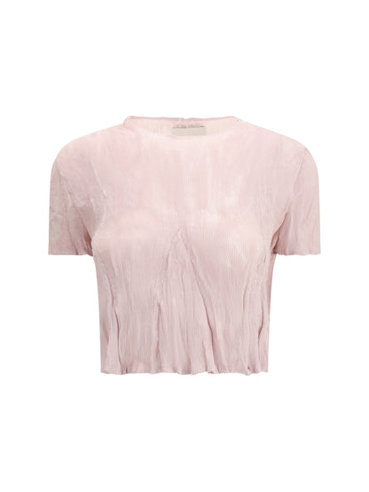 GONGDID DESIGN OS short-sleeved pleated top