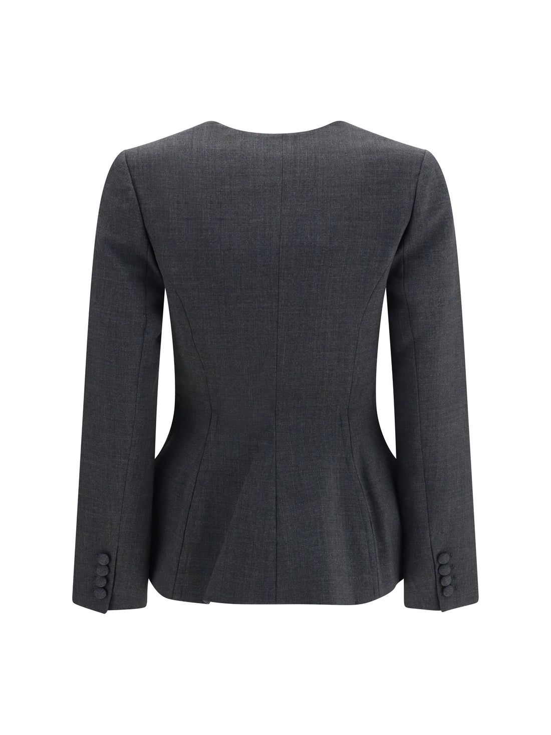 SELF-PORTRAIT 6 collarless wool jacket