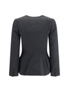 collarless wool jacket