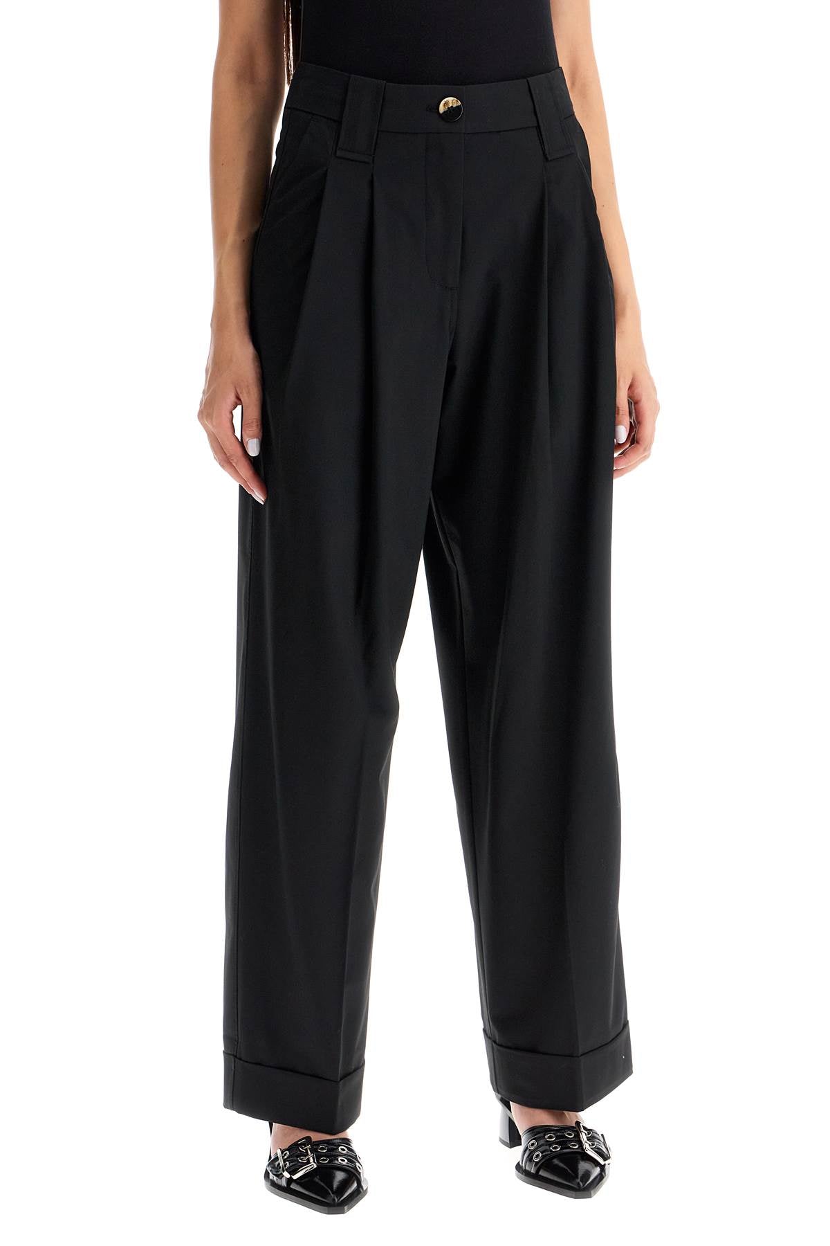 &quot;flowy trousers with two ple