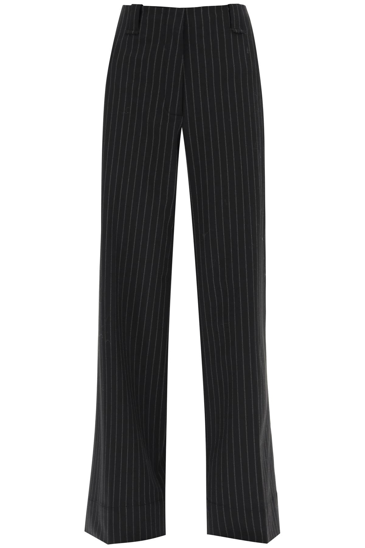 pinstriped wide leg pants