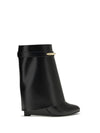 leather shark ankle boots