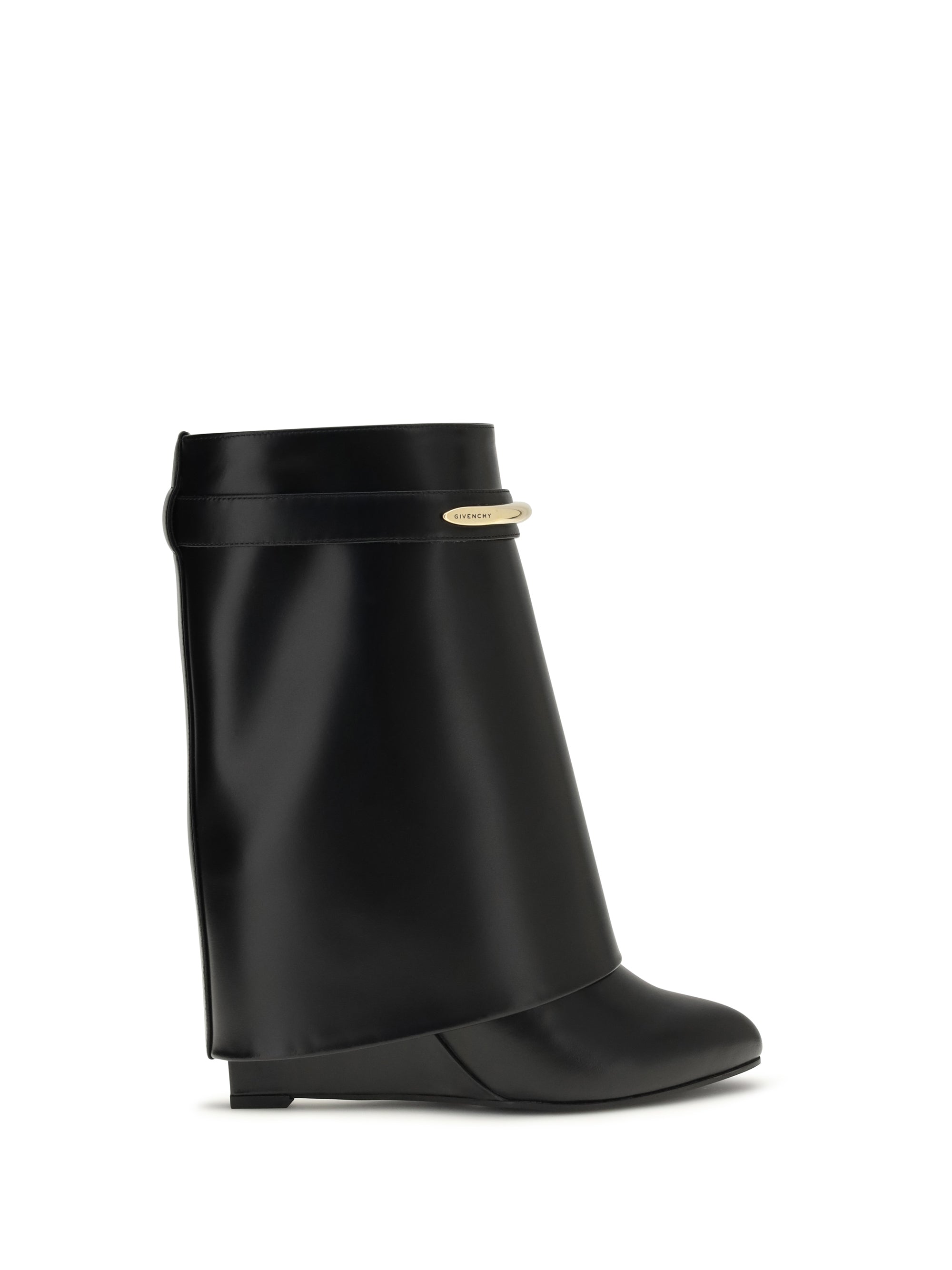 leather shark ankle boots