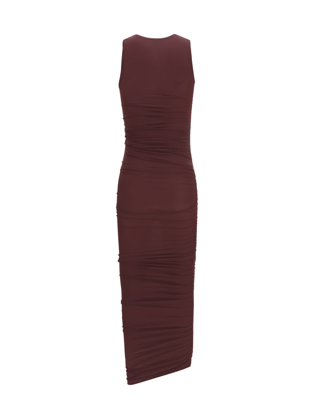 WOLFORD M asymmetric semi-sheer midi dress