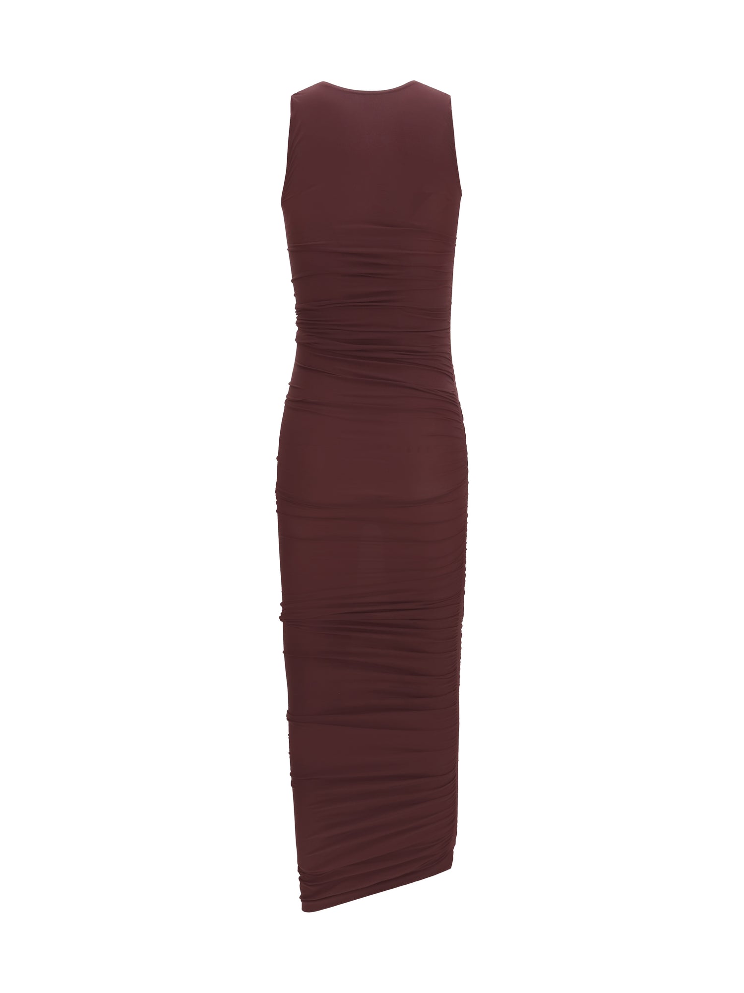 WOLFORD M asymmetric semi-sheer midi dress