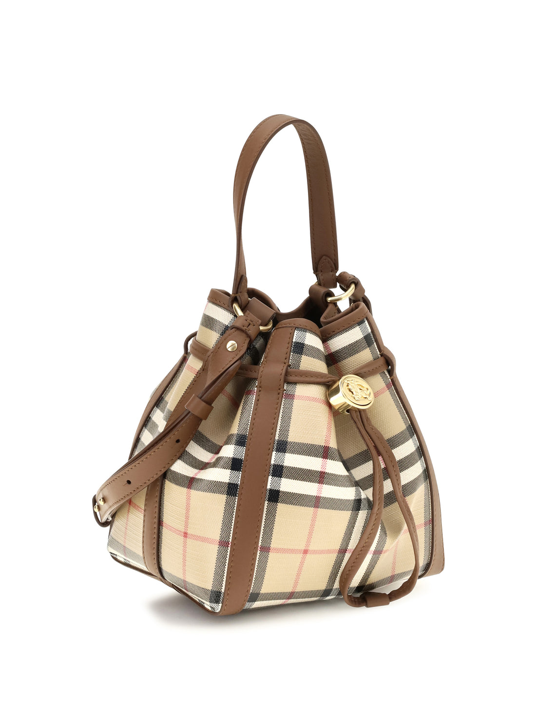 BURBERRY OS mini check bucket bag