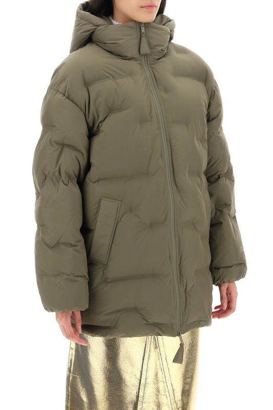 midi puffer jacket with detachable hood