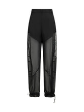 PINKO 38 nacy pants with lace inserts