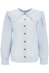 poplin shirt with oversized collar