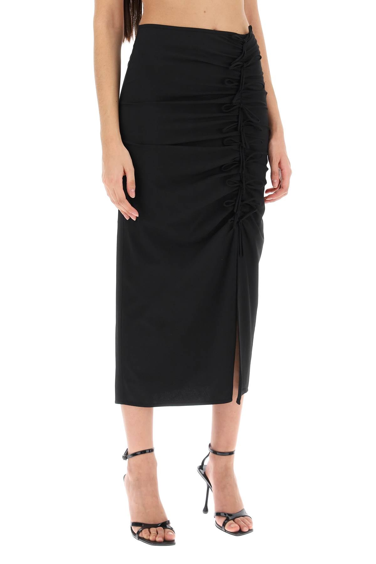 midi skirt with ornamental bows