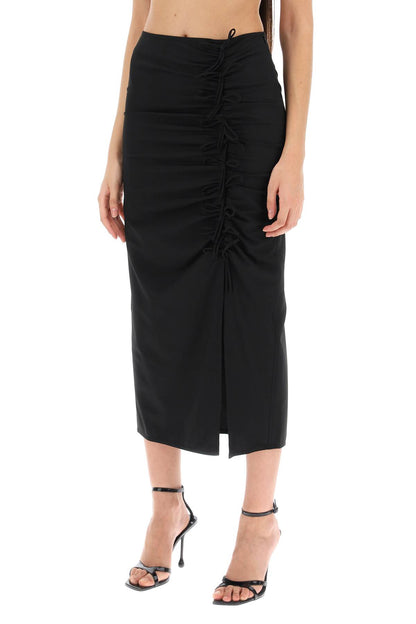 midi skirt with ornamental bows