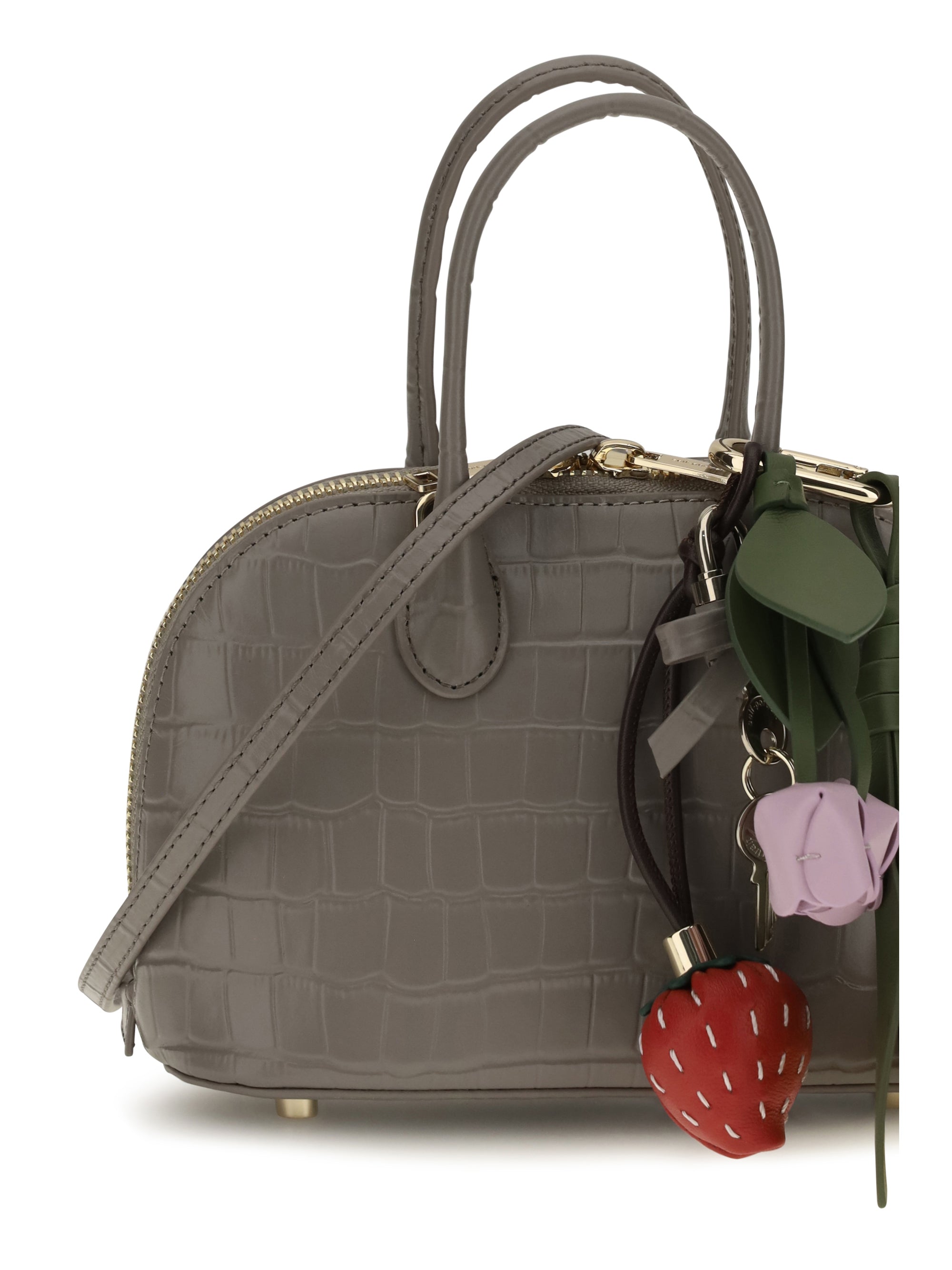toast crocodile-effect leather handbag