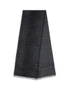 leopard-print wool scarf with monogram