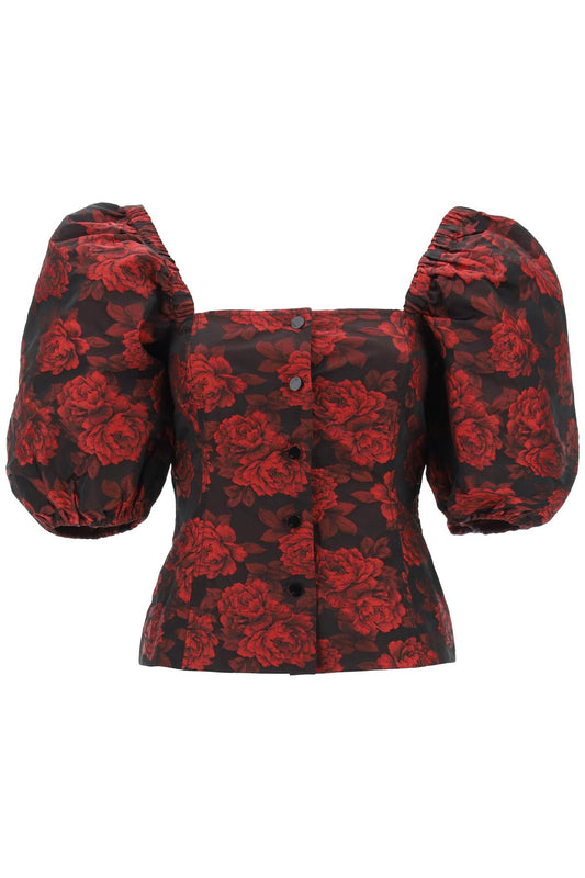 blouse in floral jacquard