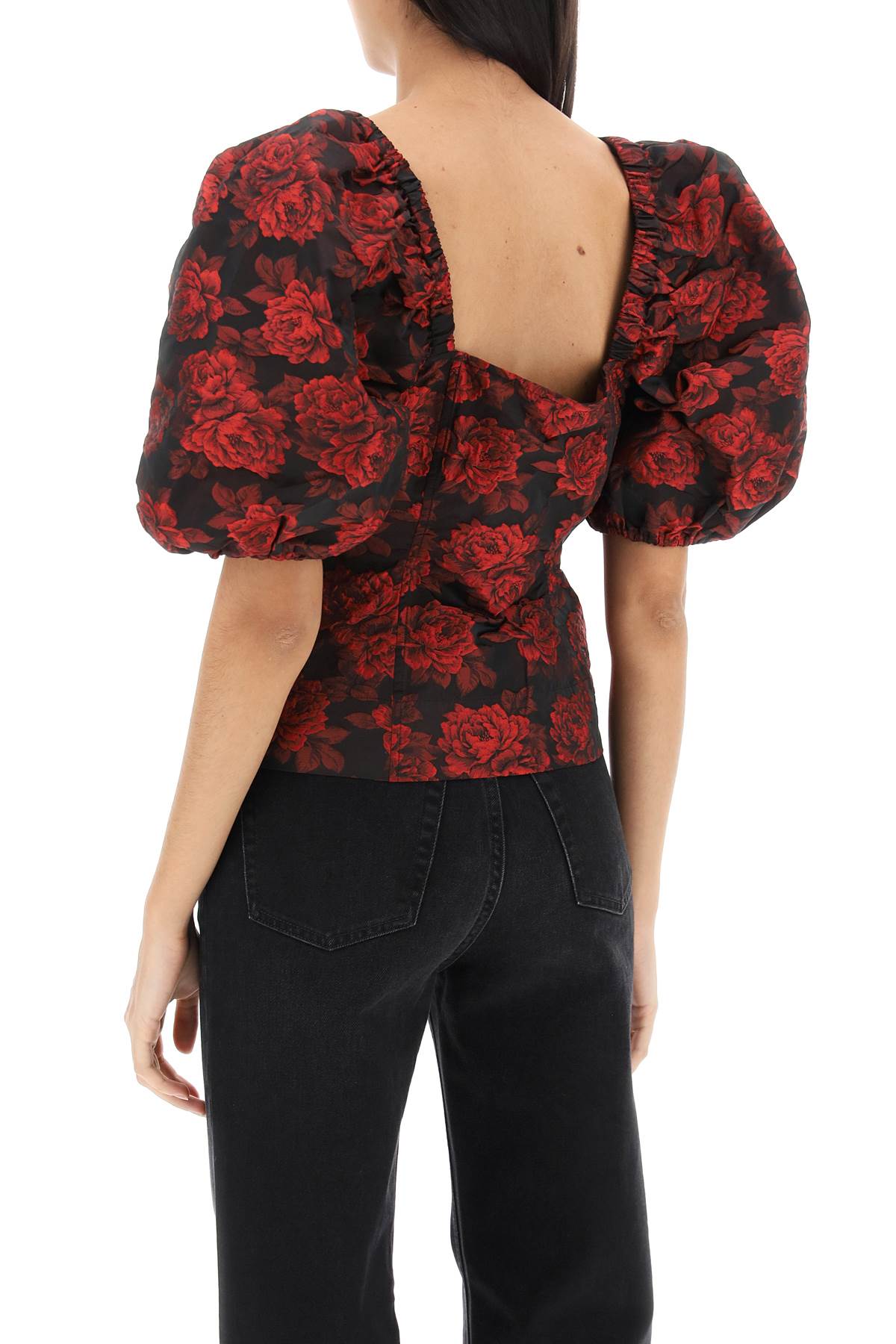 blouse in floral jacquard