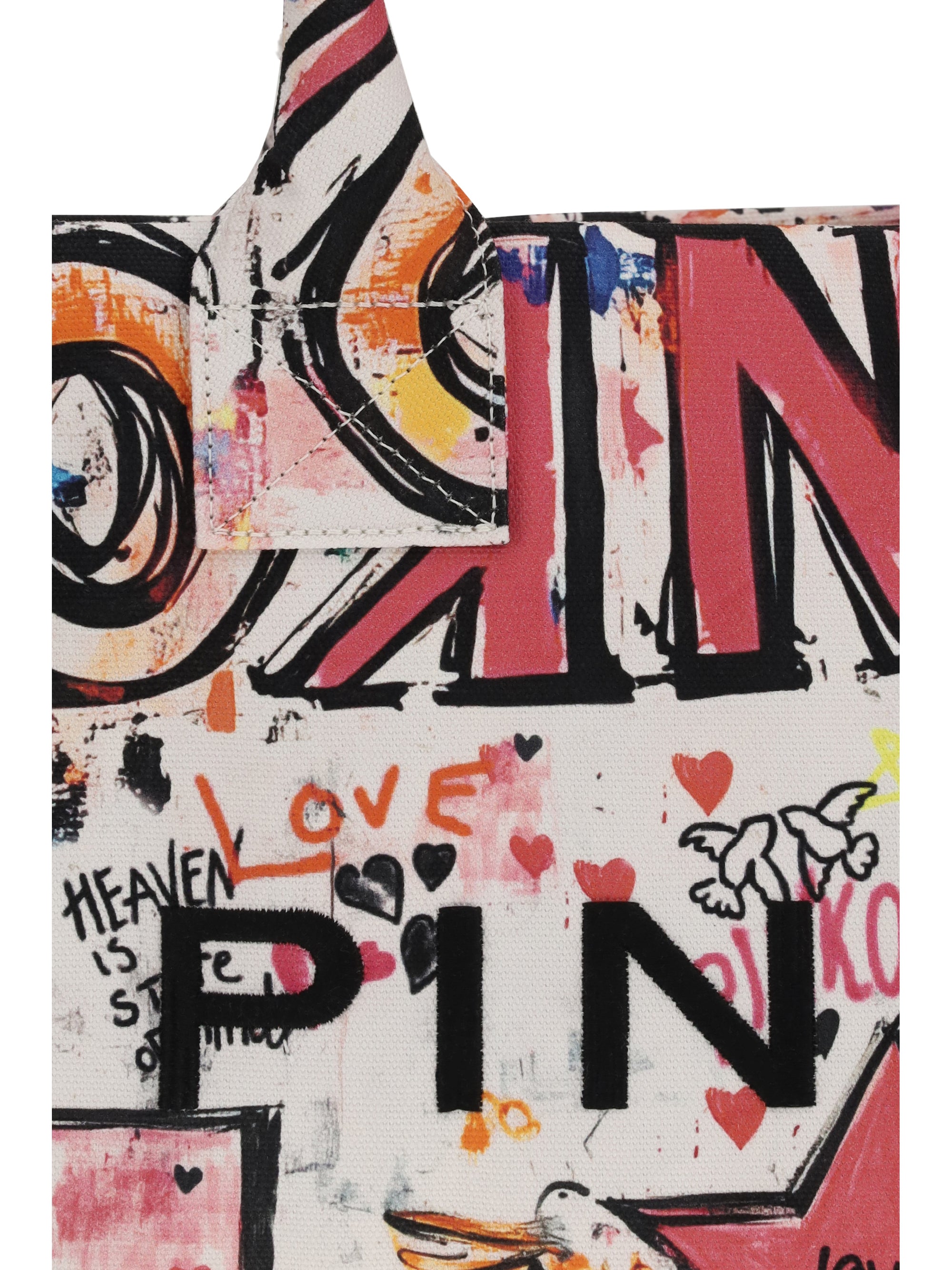 multicolored canvas tote bag